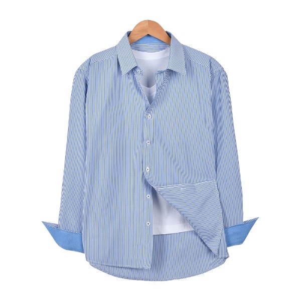 남자 빅사이즈 블루 스트라이프 셔츠 HC35 - 핫코드